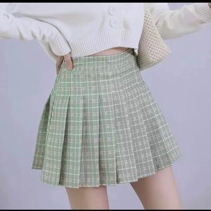 Plaid skirt with built in shorts